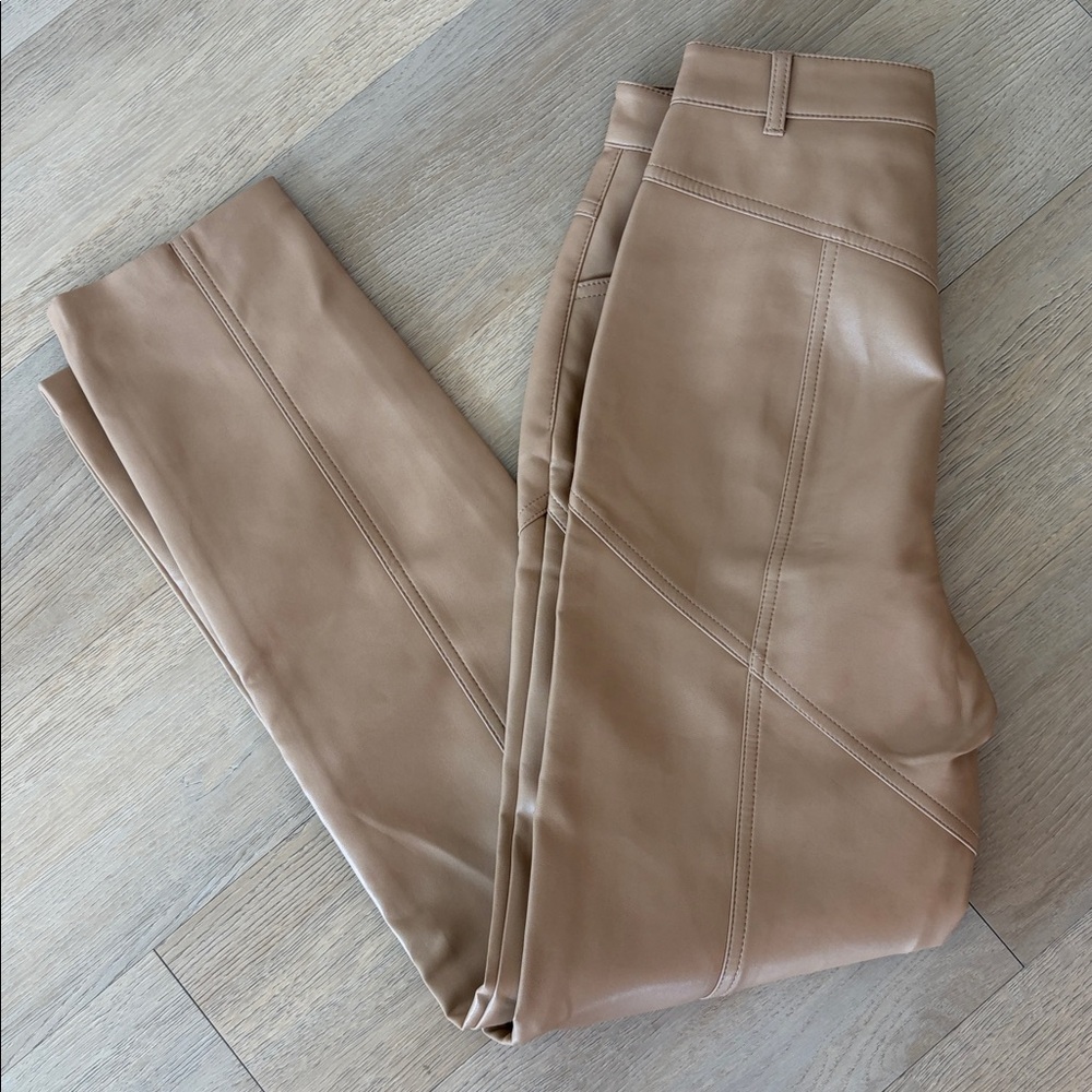 Aritzia Wilfred Rebel Pant Vegan Leather Tan Pants Size 2 - Picture 6 of 8